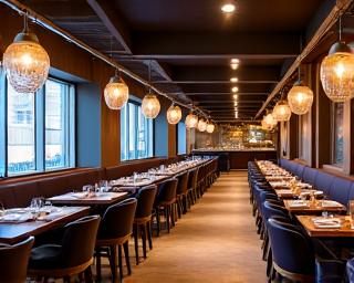 Diseño interior comercial para restaurante contemporáneo